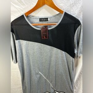 Men's Gray and Black Shirt